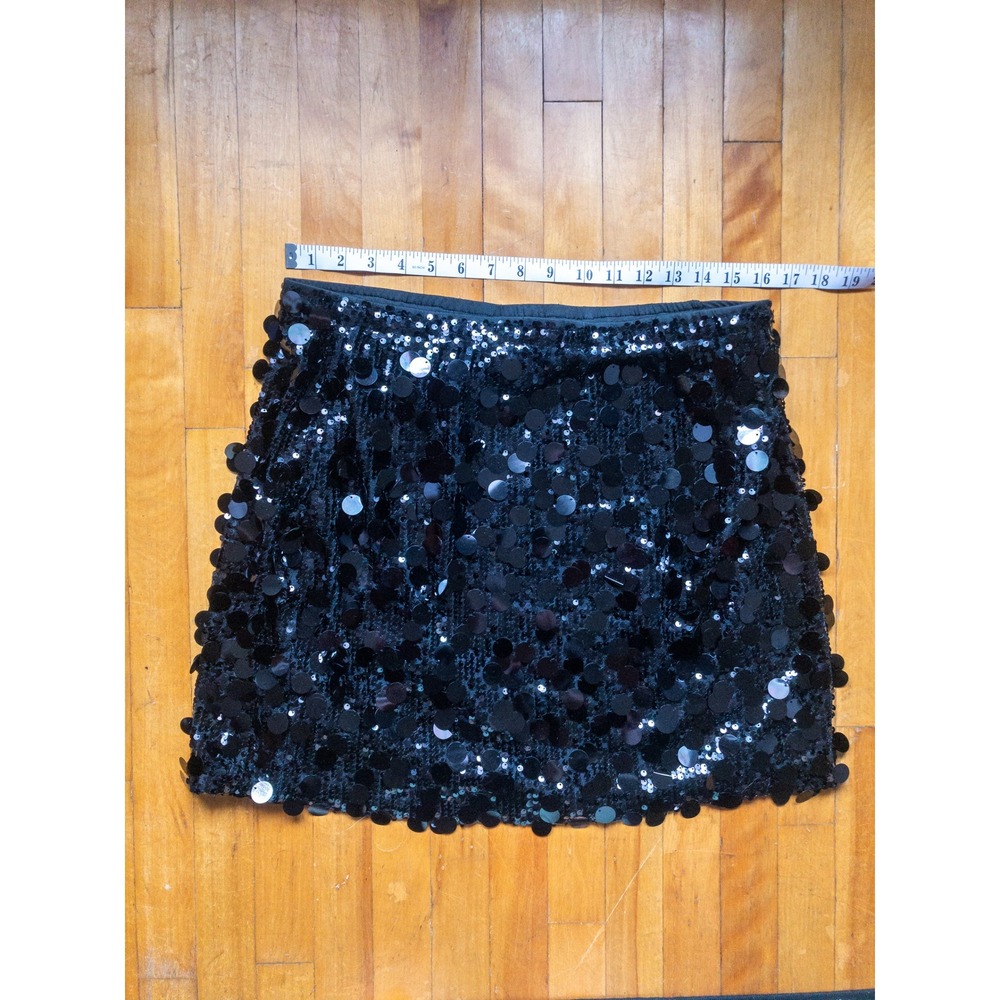Black Sequin Mini Skirt Stretchy Shimmer Party Festival Night Out XXL